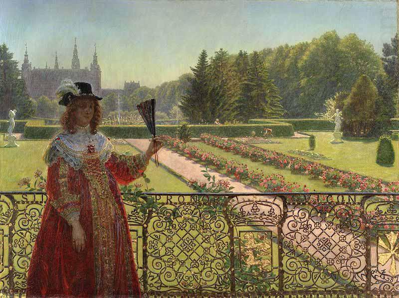 Kristian Zahrtmann Leonora Christina in the garden of Frederiksborg Palace. china oil painting image